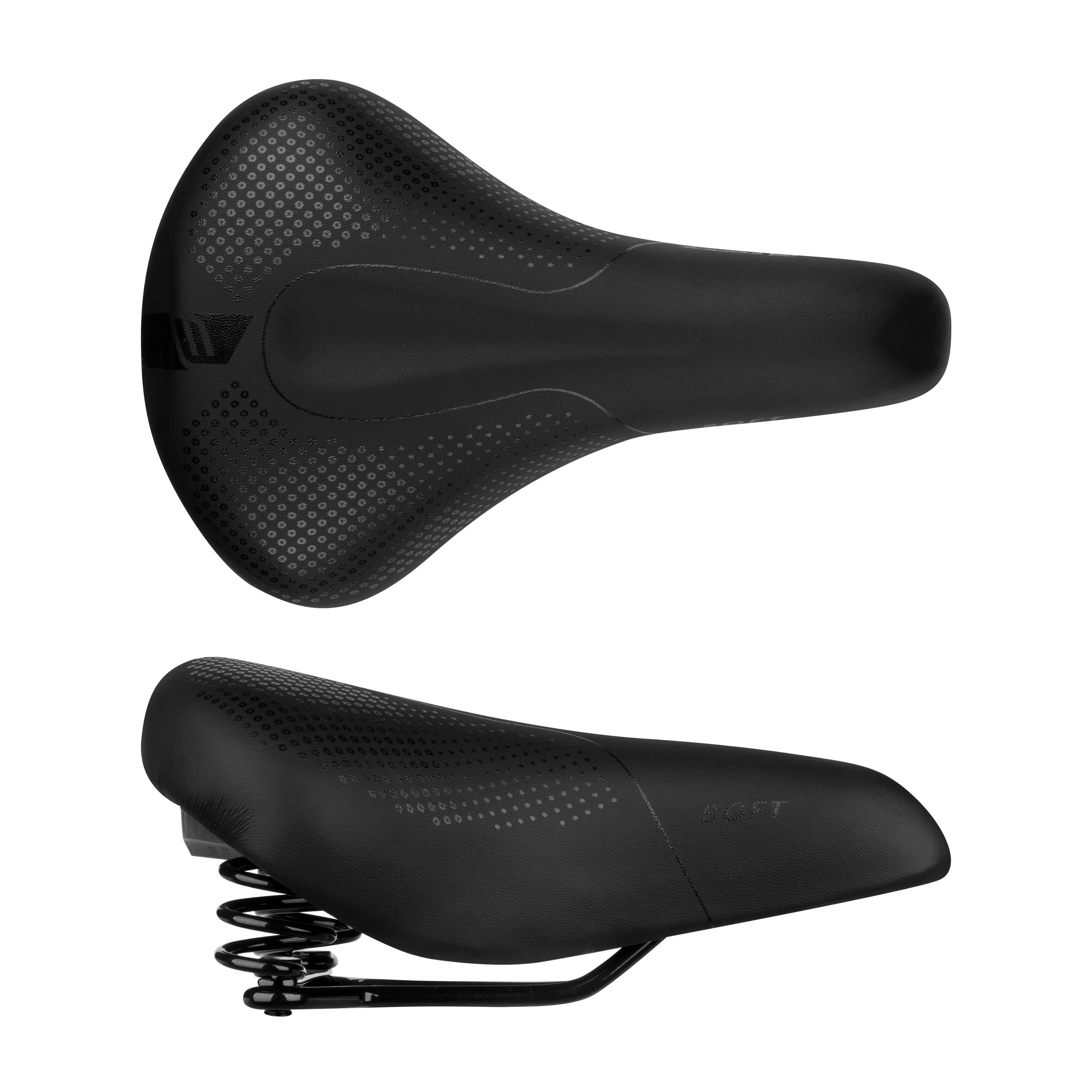 sedlo FORCE SOFT UNI s pružinou, černé