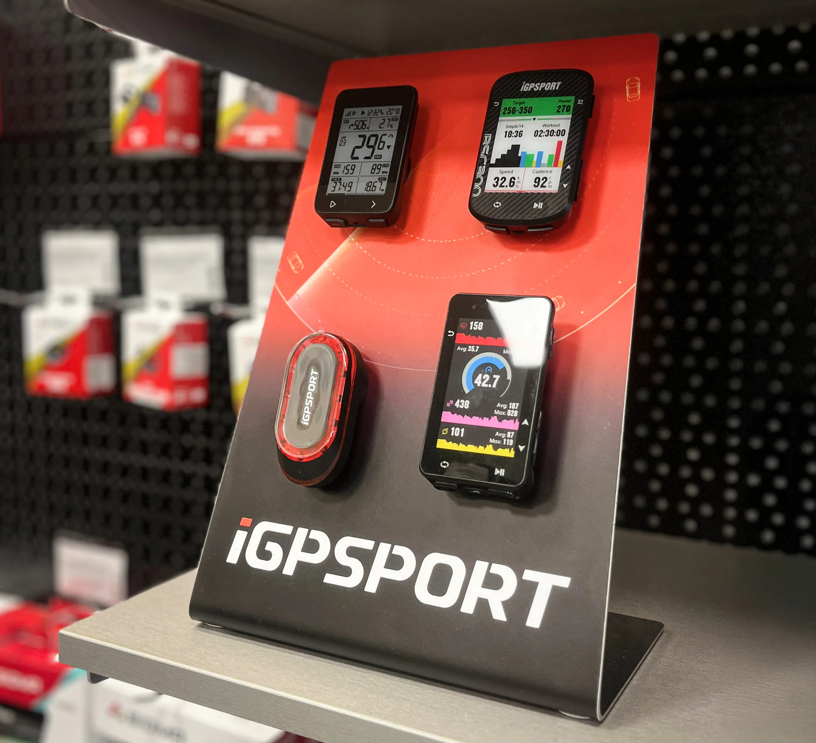 stojan reklamní iGPSPORT, nerezový, malý