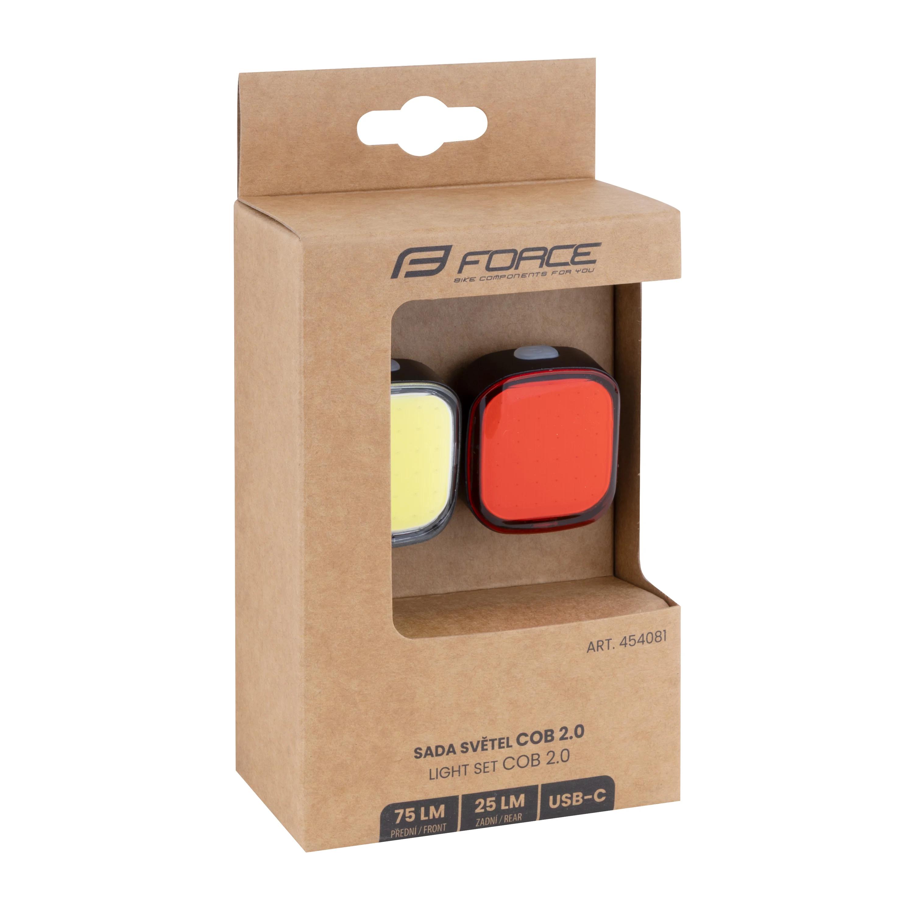 světla/blikačky sada FORCE COB 2.0 USB přední+zadn