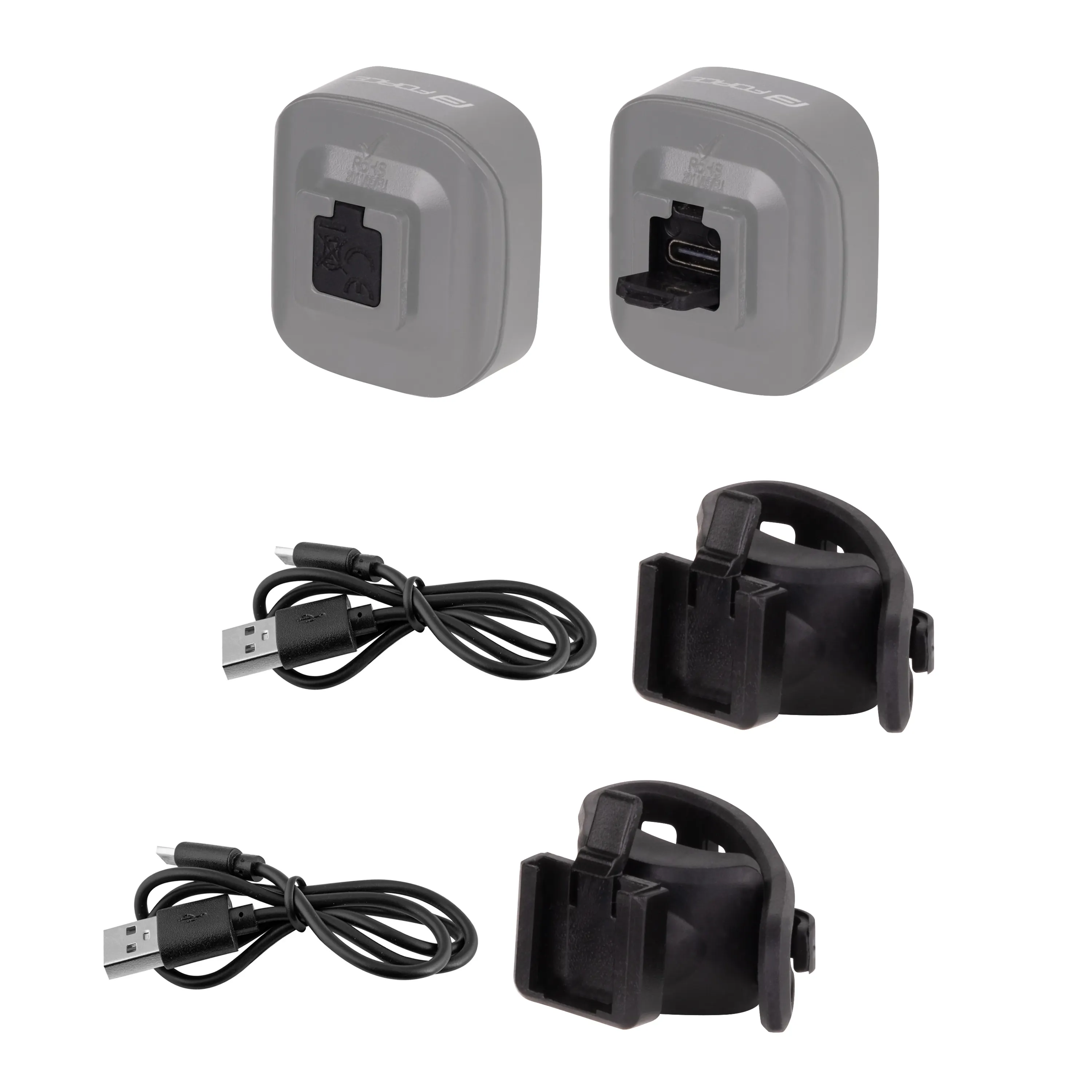 světla/blikačky sada FORCE COB 2.0 USB přední+zadn