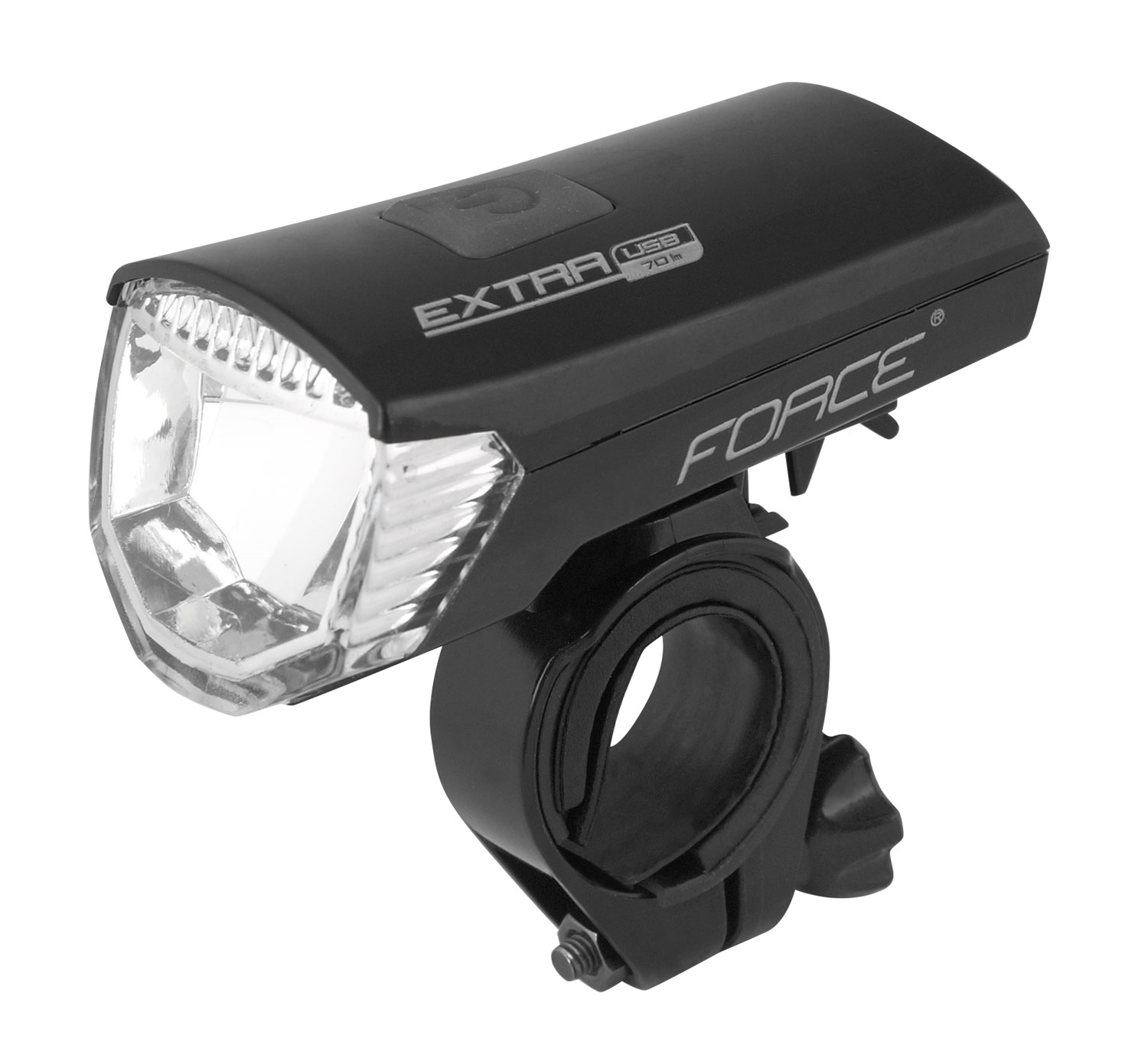 světlo přední FORCE EXTRA USB 1 dioda, černé