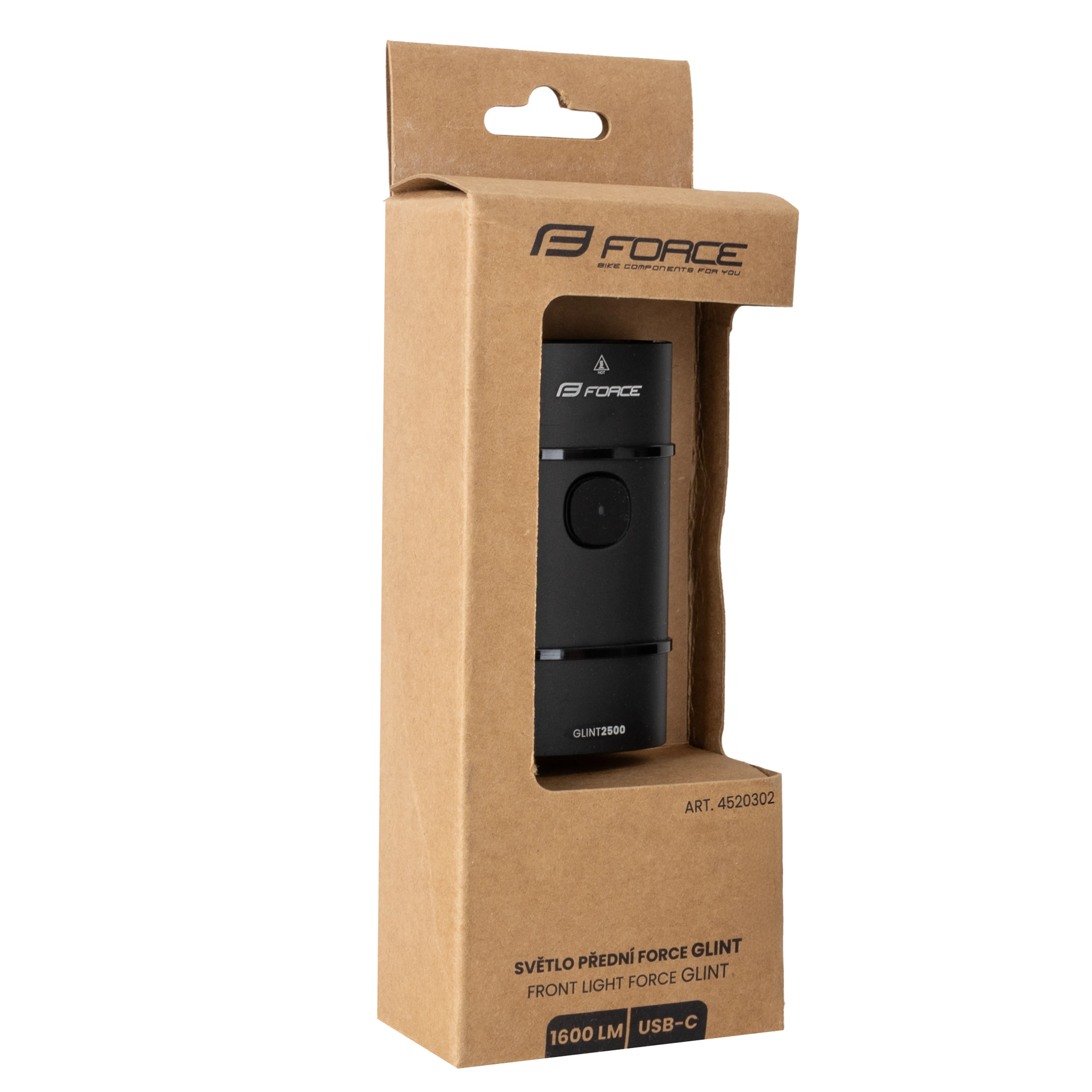světlo přední FORCE GLINT 2500LM USB, powerbanka
