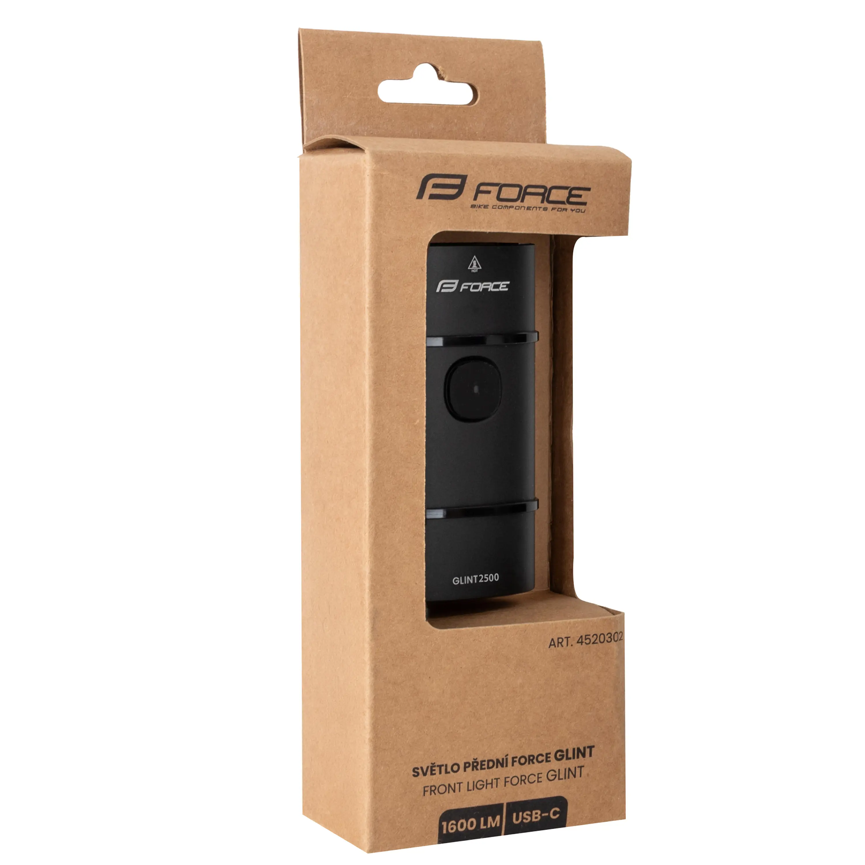 světlo přední FORCE GLINT 2500LM USB, powerbanka
