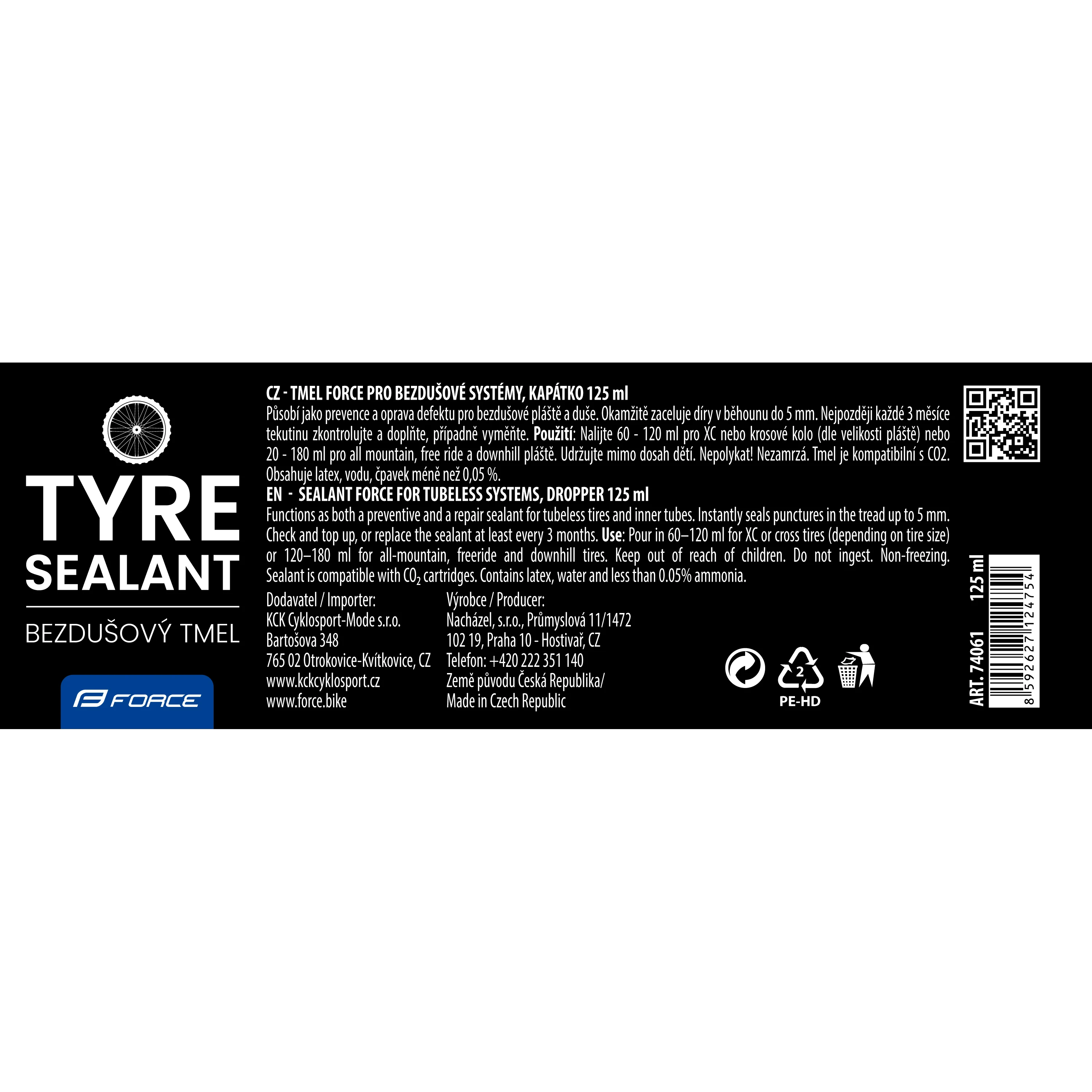 tmel FORCE pro bezdušové systémy, kapátko 125 ml