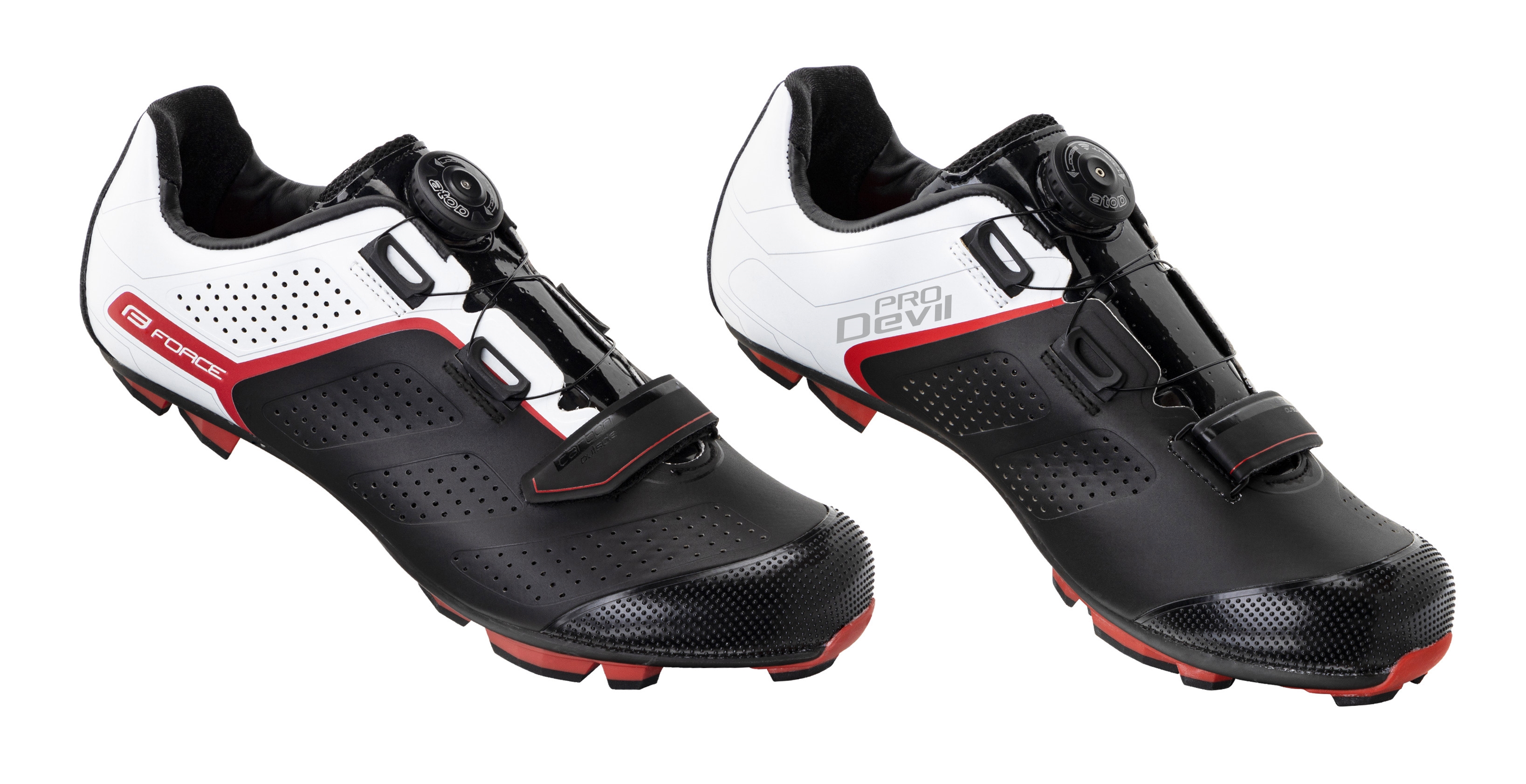 tretry FORCE MTB CARBON DEVIL PRO, črn-bílo-črv 45