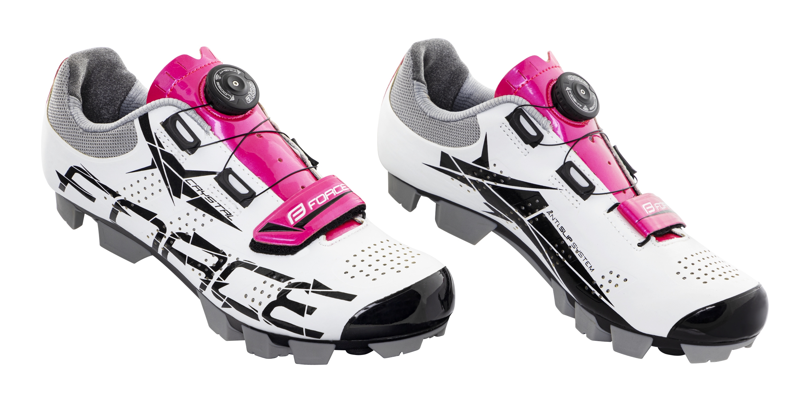 tretry FORCE MTB CRYSTAL dámské, bílo-růžové 39