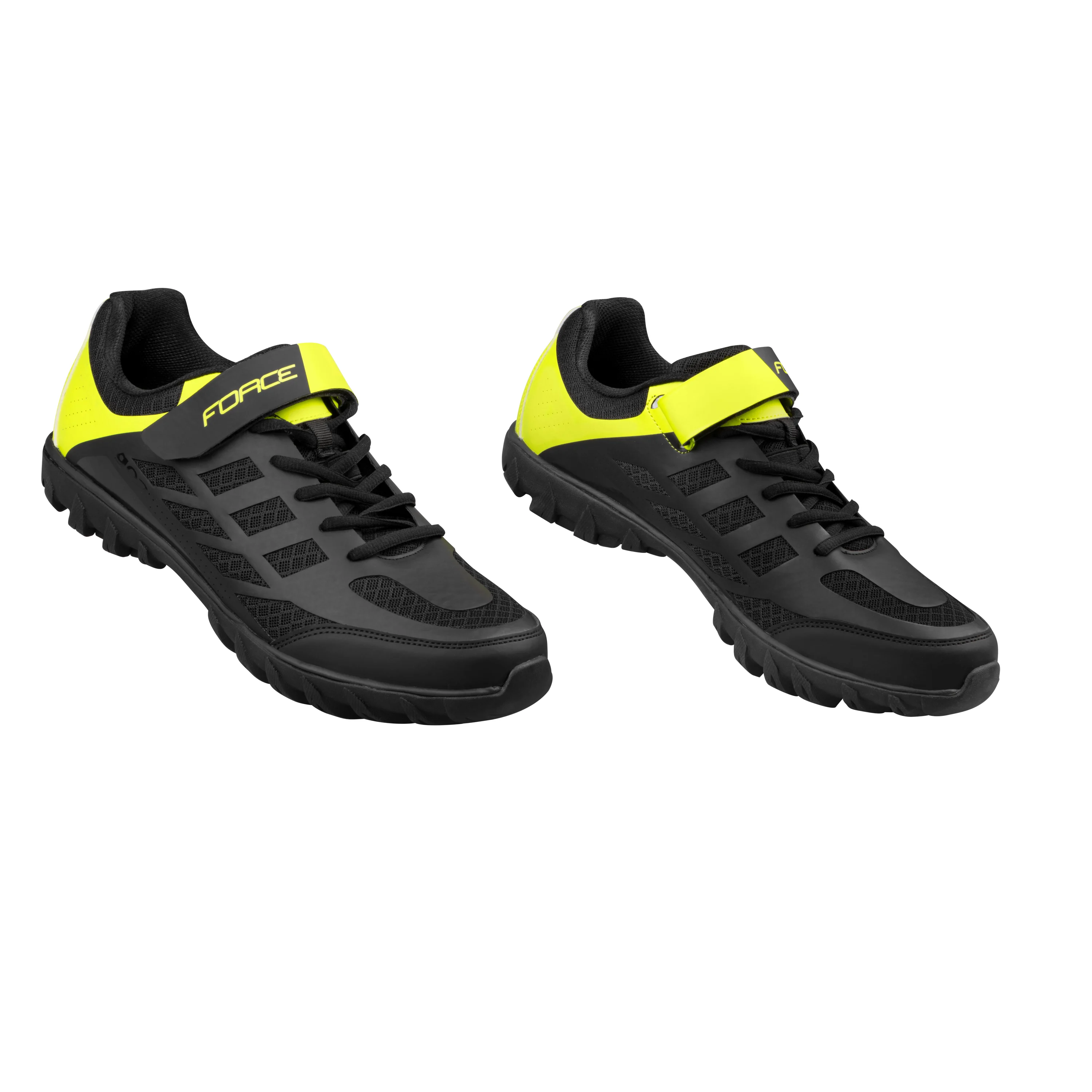 tretry FORCE MTB GO2, černo-fluo 38