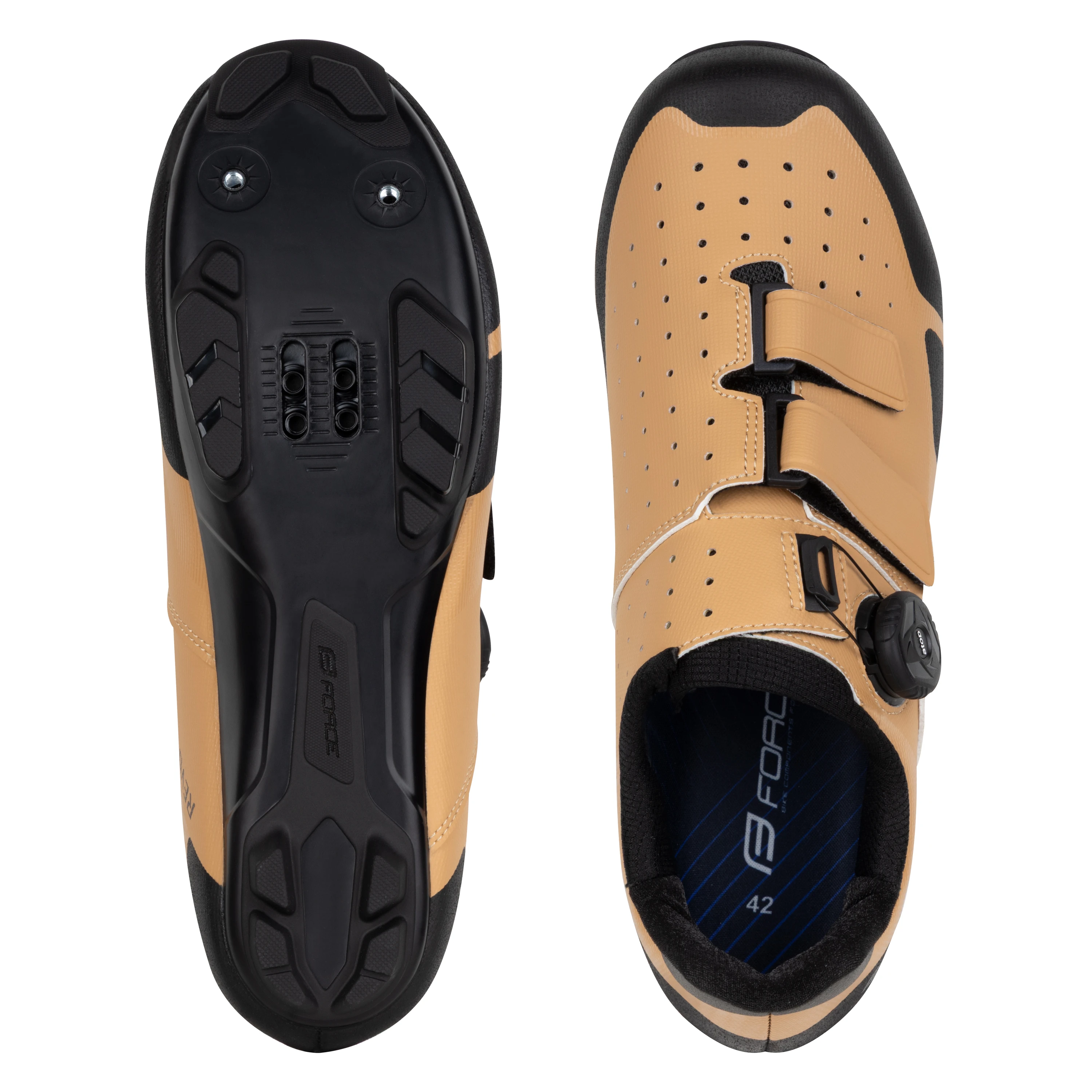 tretry FORCE MTB REVO 2, světle hnědé 43