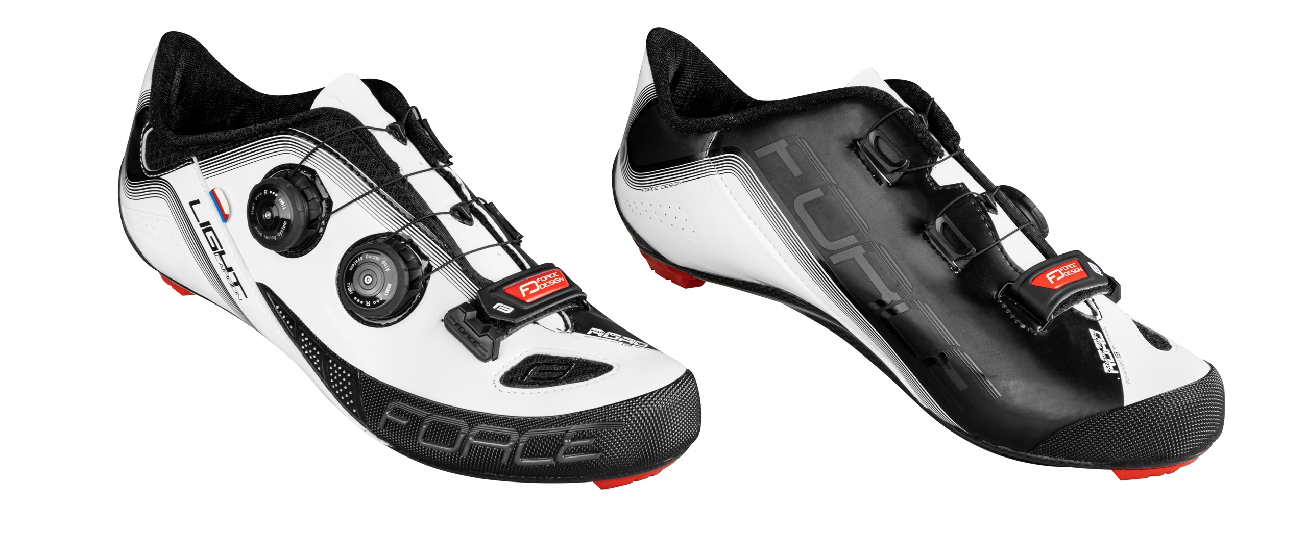 tretry FORCE ROAD LIGHT CARBON, bílo-černé 45