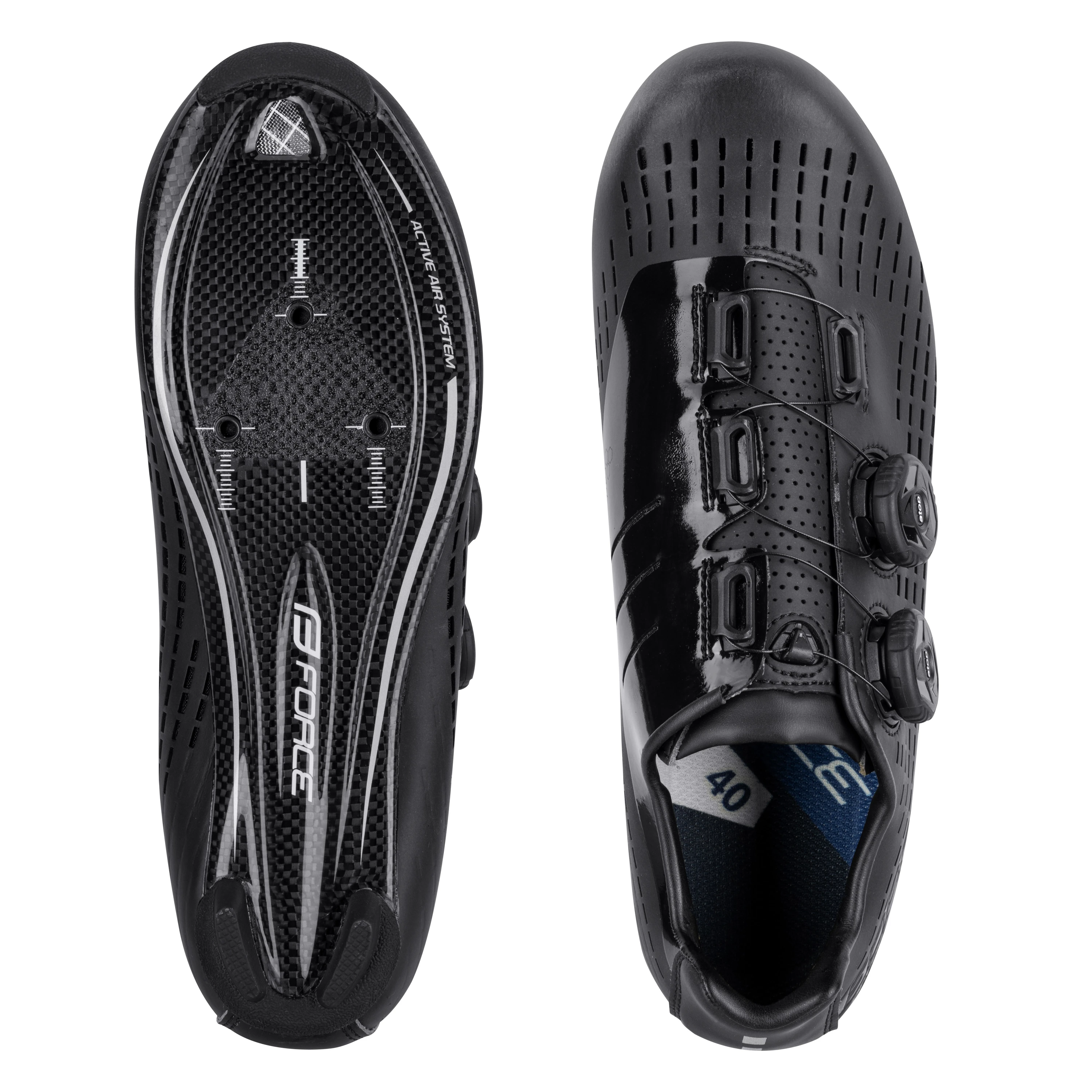 tretry FORCE ROAD REVOLT CARBON, černé 41