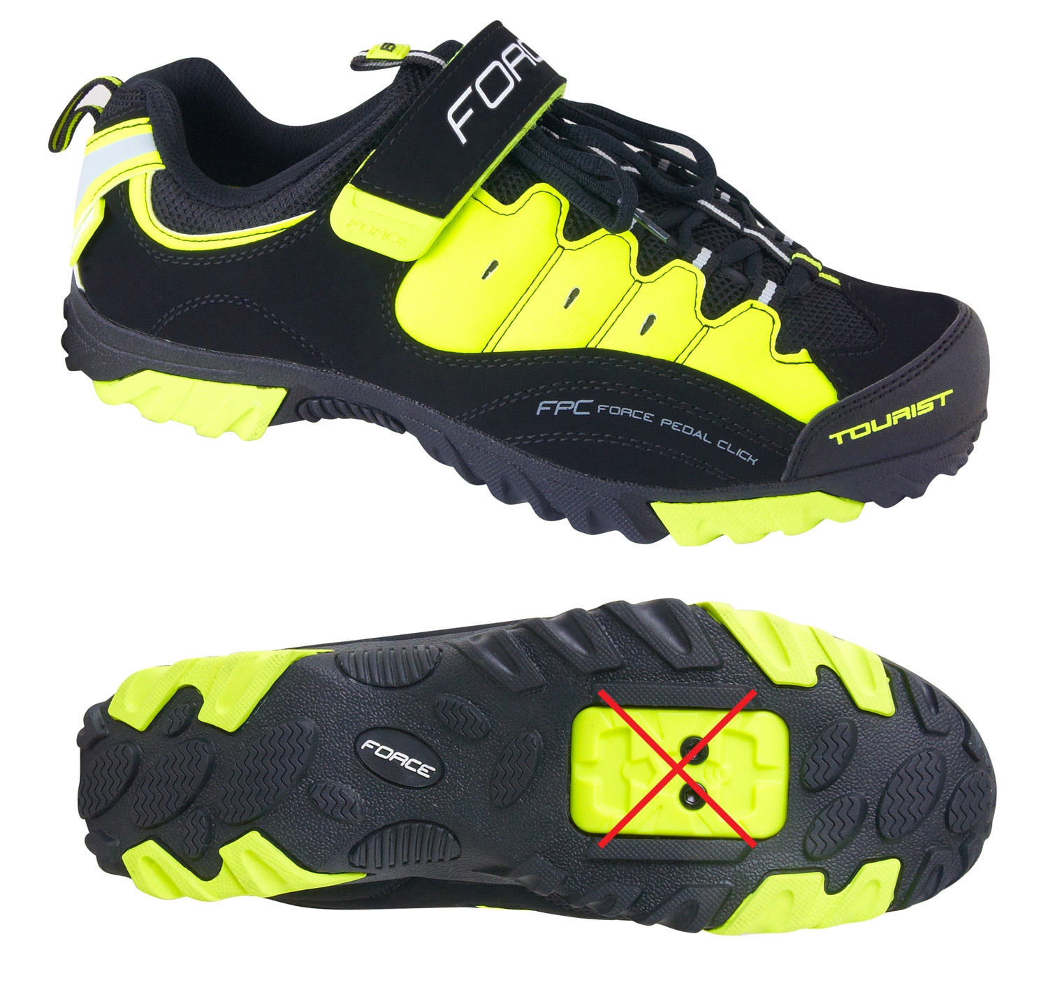 tretry FORCE TOURIST, černo-fluo 40-II.JAKOST
