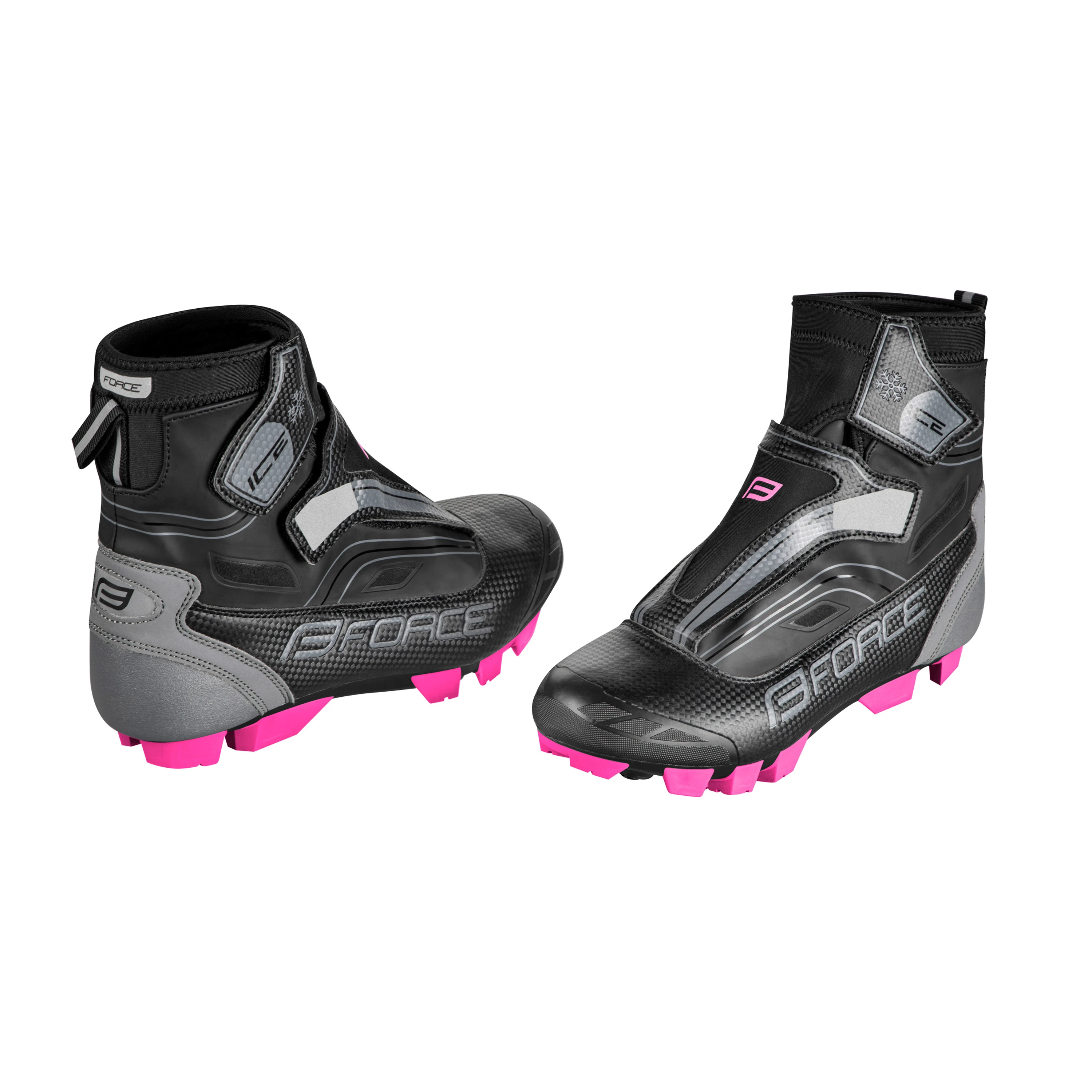 tretry zimní FORCE MTB ICE21 LADY, černo-růž 36