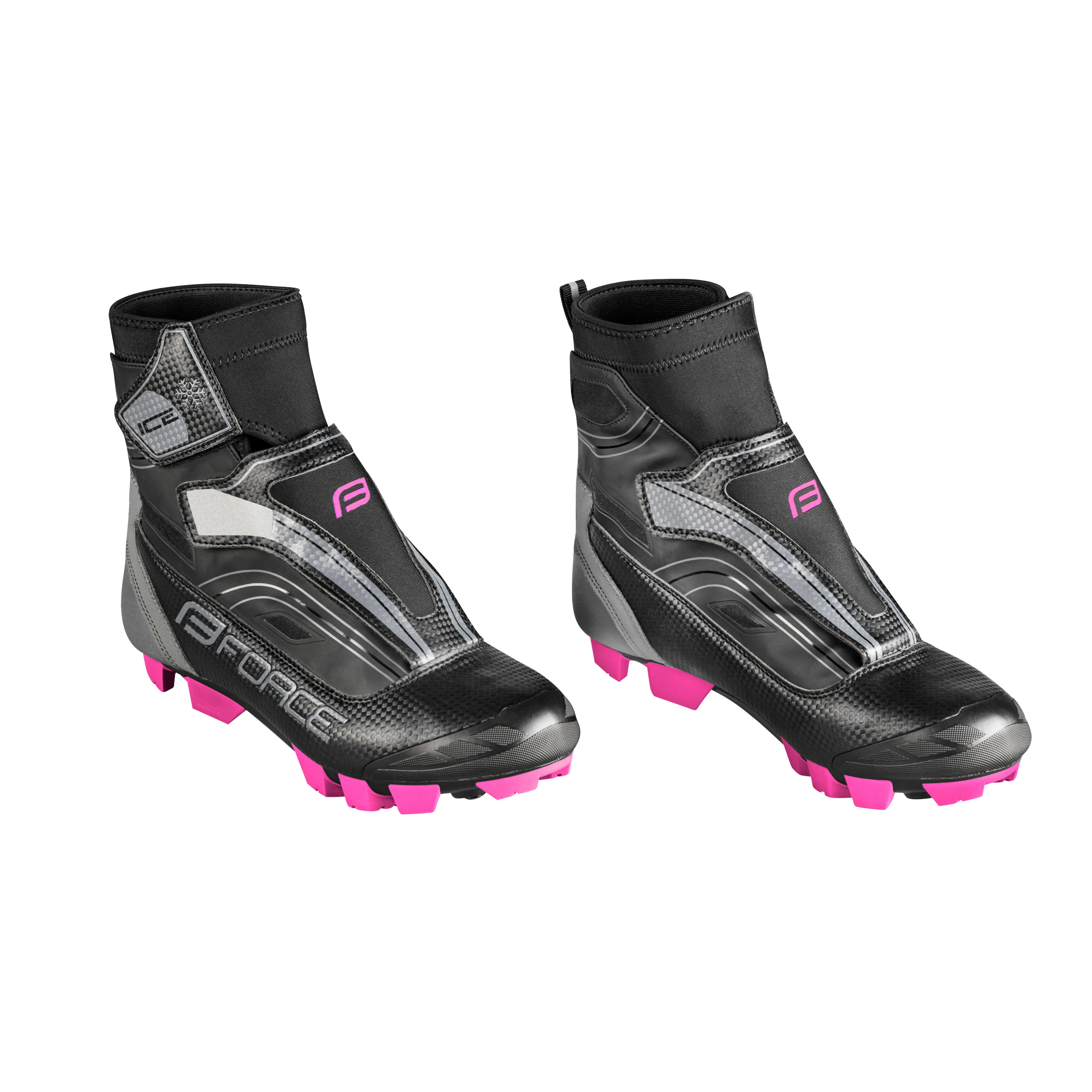 tretry zimní FORCE MTB ICE21 LADY, černo-růž 37
