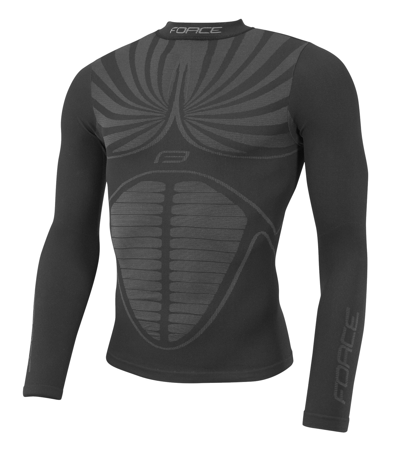 triko funkční FORCE THUNDER dlouhý rukáv,černé L-XL