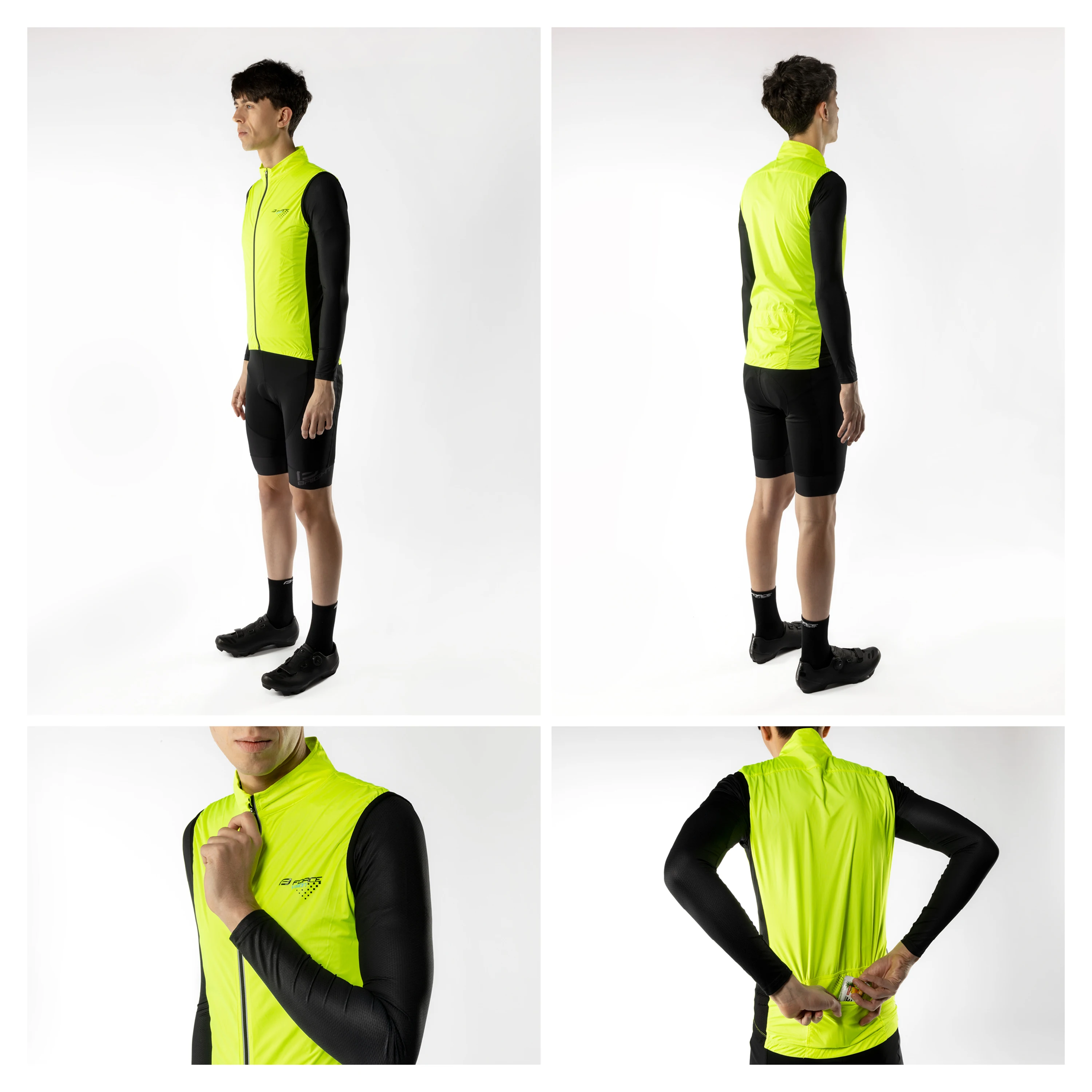 vesta FORCE VISION, plná záda, fluo XS