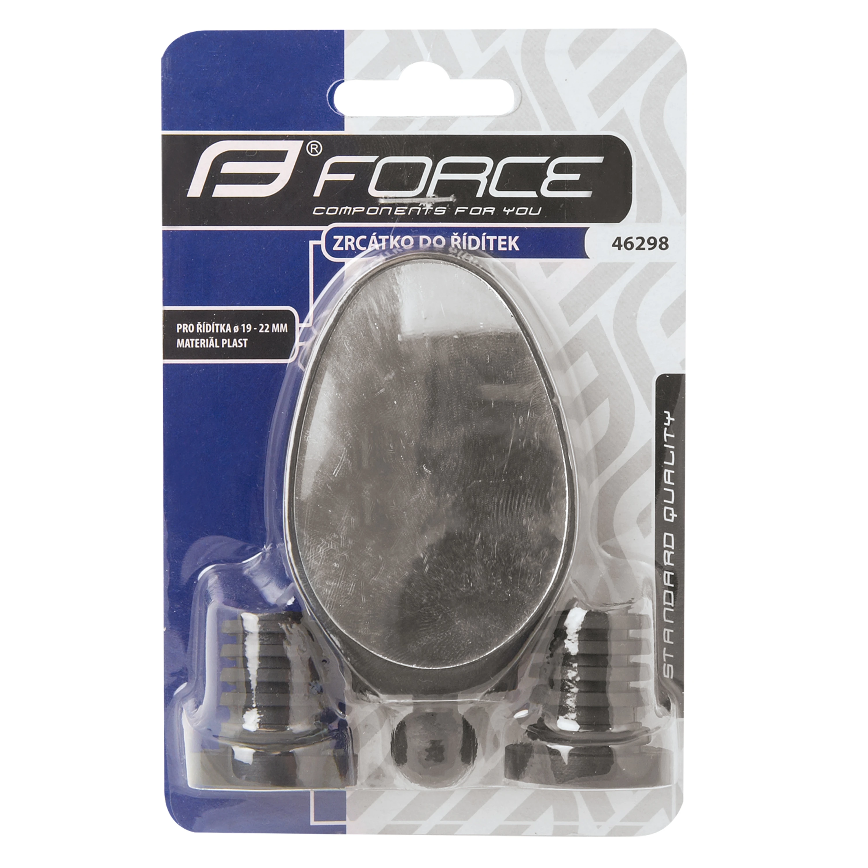 zpětné zrcátko FORCE plastové do řidítek, černé